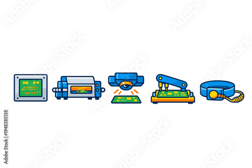 Electronic component manufacturing equipment icons