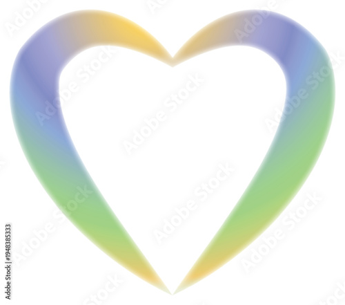 Rainbow heart symbol on white background