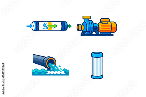 Water purification system icons