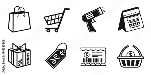 a collection of e commerce and shopping icons Vector