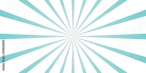 Cyan and white radial burst pattern with sharp lines emanating from a central point creating a dynamic sunburst or explosion effect