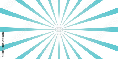 Cyan and white radial burst pattern with sharp lines emanating from a central point creating a dynamic sunburst or explosion effect