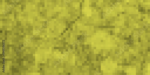 Textured pixelated background in shades of yellow and green, resembling a granular or mossy surface with a subtle, organic feel