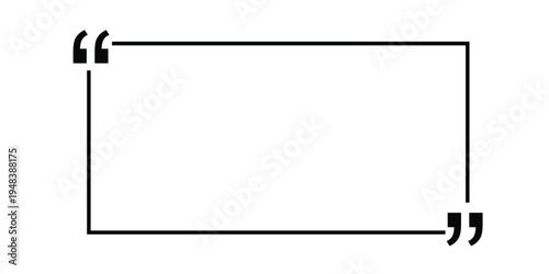 Empty Speech Bubble and Quotation Marks, Text Box Design Element, Ideal for dialogue or text insertion, White Background
