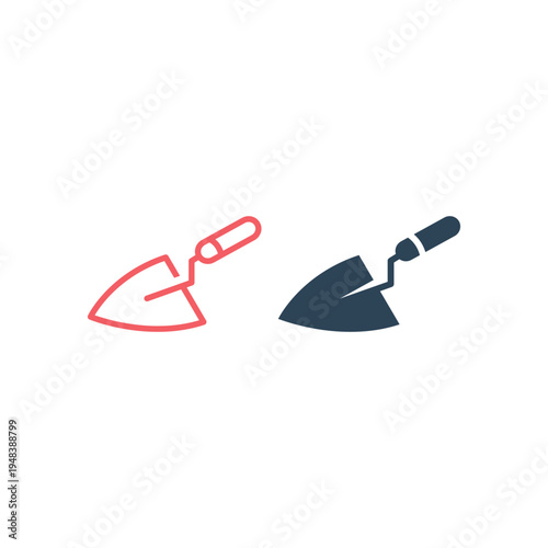 Trowel. Vector icons set template illustration.