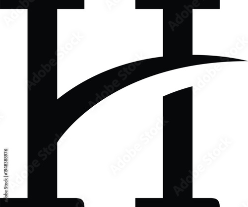 Bold Geometric H Letter Monogram for Corporate Business Identity.
