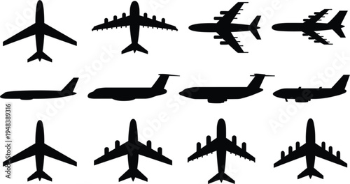 Collection of black vector silhouettes featuring people in various athletic poses including stretching, flexing, and workout stances for sports and fitness design.