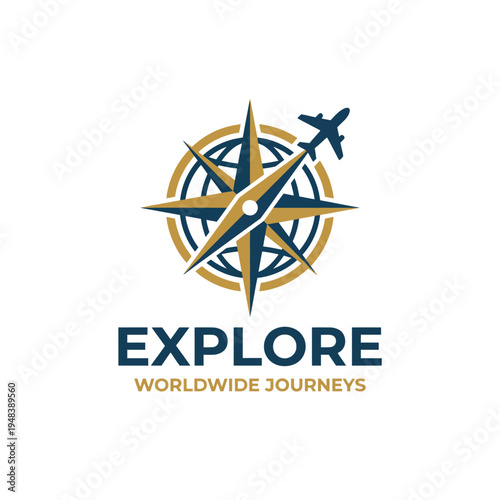 In this image, a compass with a plane flying over it illustrates the theme of worldwide journeys, symbolizing adventure and exploration in travel.
