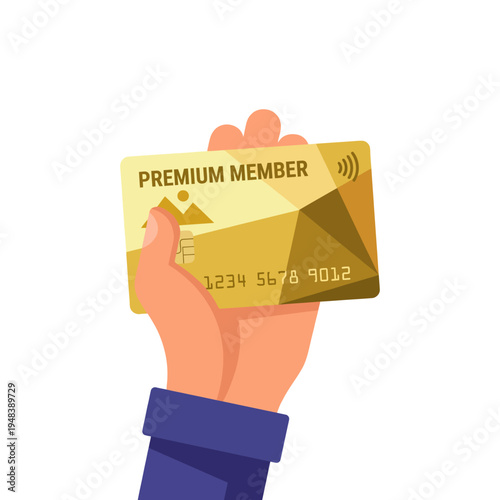 A stylish illustration of a premium membership card held in hand, representing exclusivity, loyalty programs, and customer engagement in modern business strategies.