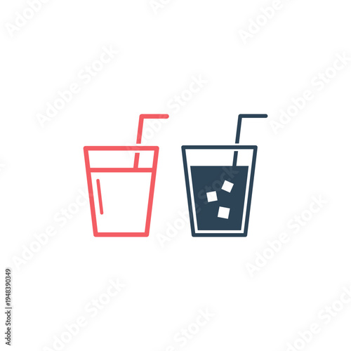 Soft drink vector icons set illustration.