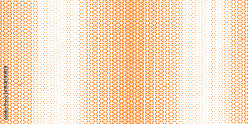 Abstract colorful halftone spiral dots on light color background. Illustration vintage polka art seamless halftone paper. Vector vortex circles and triangle technology. 