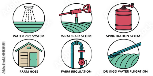 six icons related to oil and gas industry Vector