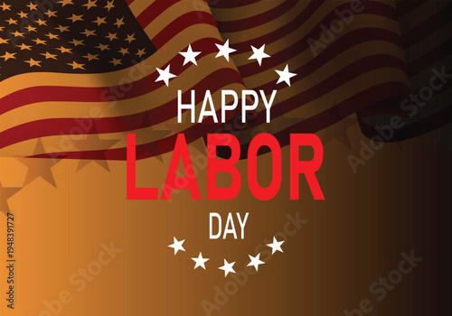 USA happy Labor day text design advertising banner template.