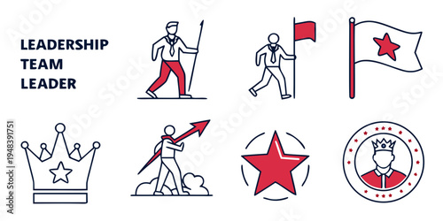 a set of leadership icons and symbols Vector
