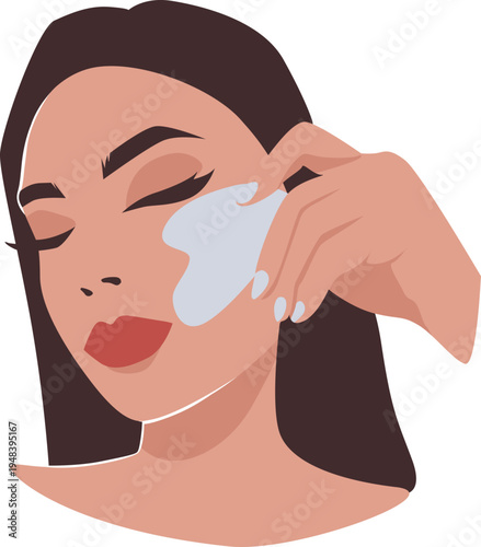 Vector illustration of facial massage roller skin care tool.
