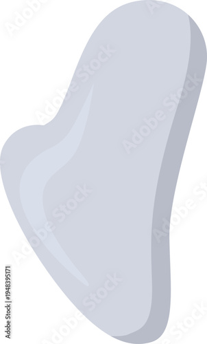 Vector illustration of gua sha scraper facial massage tool for skin care routine.