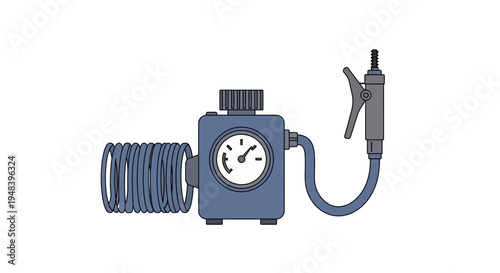Tire pressure gauge with hose.