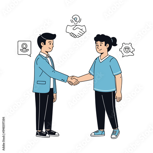 Two Men Shaking Hands in Agreement.