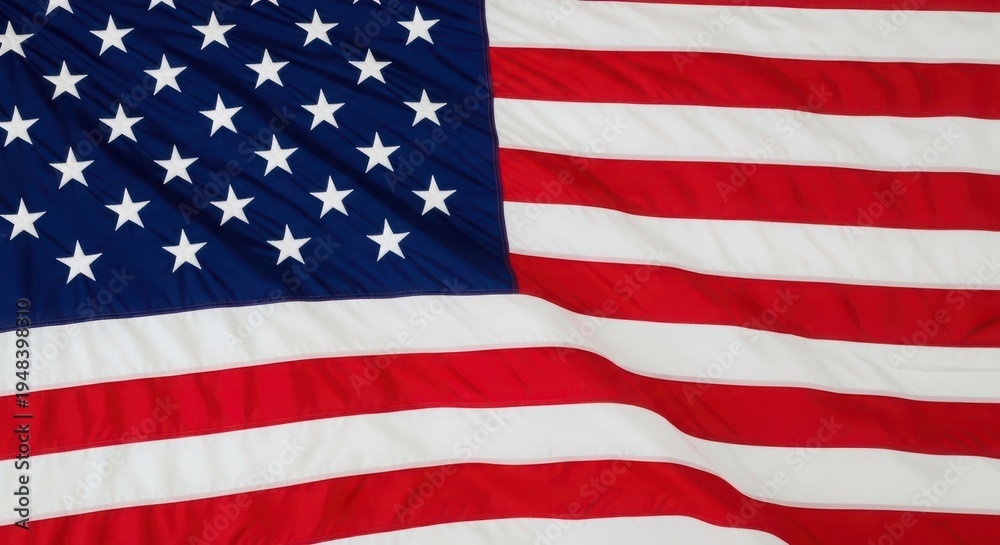 Obraz premium American flag waving close-up, United States symbol