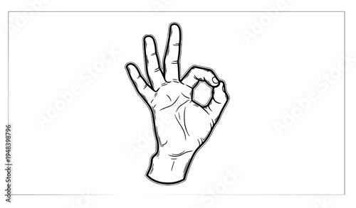 Hand thumbs up approval gesture black silhouette vector illustration