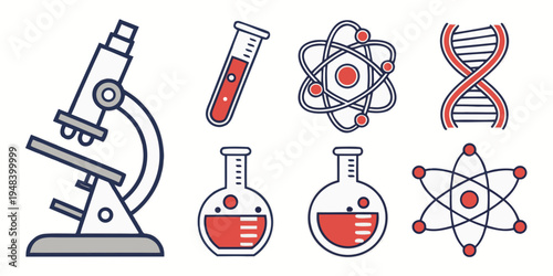 science and laboratory equipment icons Vector