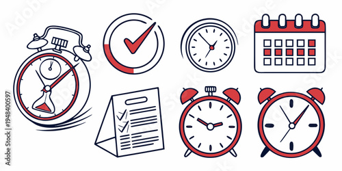 a collection of clocks and calendars icons Vector