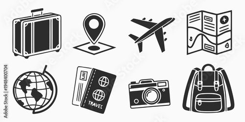 a collection of travel related icons Vector