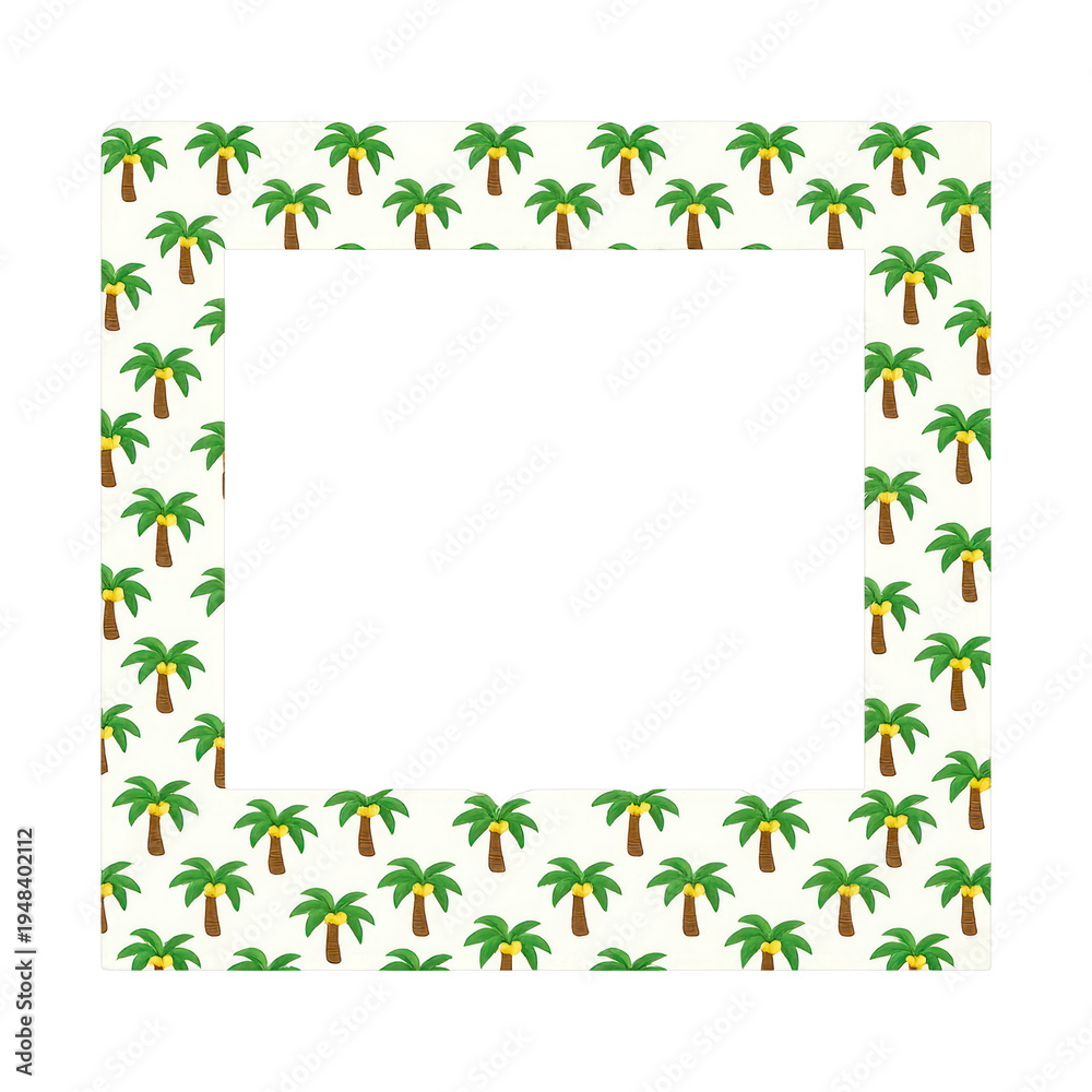 Fototapeta premium PNG Tropical palm tree border design.