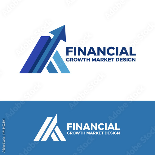 The logo represents financial growth and market design, featuring an upward arrow that embodies success, strategy, and innovation in the financial advisory industry.