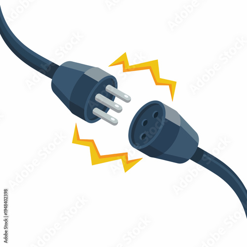 A striking illustration showing an electrical plug partially disconnected, symbolizing energy disruption and the importance of safe electricity management in modern living.