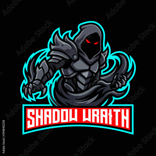 A captivating depiction of a dark figure in armor with glowing features, symbolizing mystery and suspense, perfect for gaming and fantasy themes.