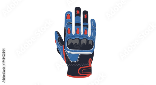 Racing glove with red accents.