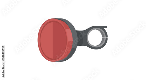 Red bicycle bike reflector light.