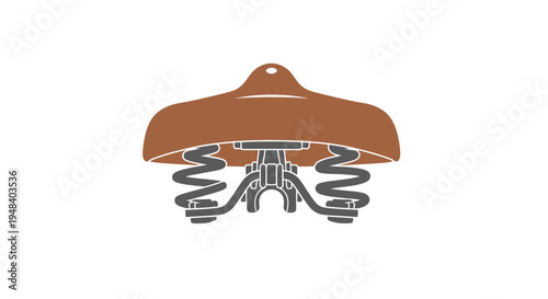 Brown Leather Car Seat Spring Suspension.