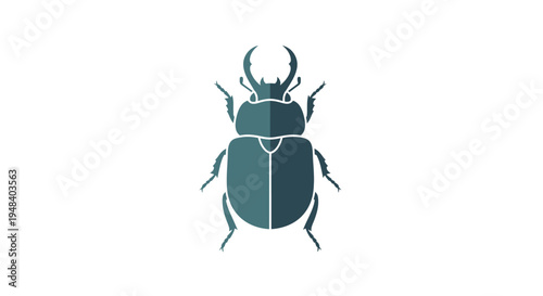 Large Green Stag Beetle Insect.