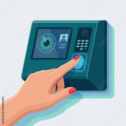 This high-tech fingerprint scanner image emphasizes security and accessibility, illustrating how biometric technology enhances user authentication and authorization processes.