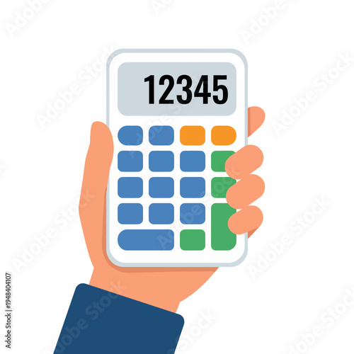 A digital illustration showcasing a hand holding a calculator with numbers, symbolizing financial calculation, management, and the importance of numerical accuracy in business.