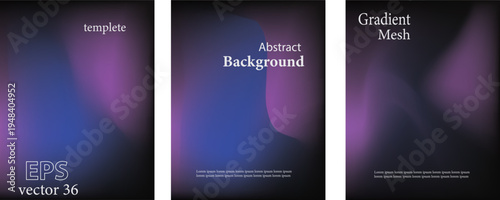 Abstract Background Green, Yellow, Blue, pink purple blurred gradient background with aurora shape and light texture on black background. Modern green blur grainy technology background for poster wall