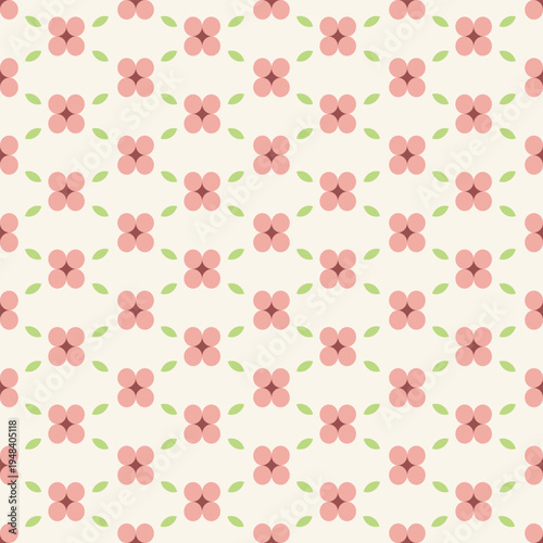 Vector seamless spring floral pattern with pink flowers