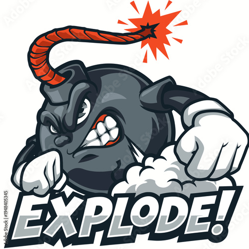 A dynamic illustration of an animated bomb character, complete with a lit fuse, capturing a sense of excitement and anticipation for explosive entertainment.