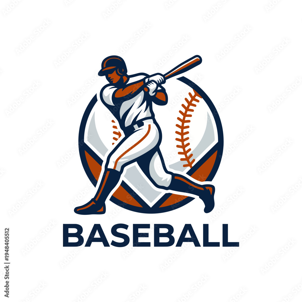 Fototapeta premium This illustration features a baseball player in action, swinging a bat to hit a ball, symbolizing athleticism, teamwork, and the spirit of competition in sports.