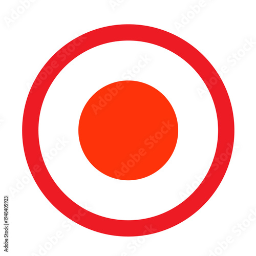 Free Download Concentric red and orange circles on white background, abstract target icon, focus concept, simple graphic - GFXLoad