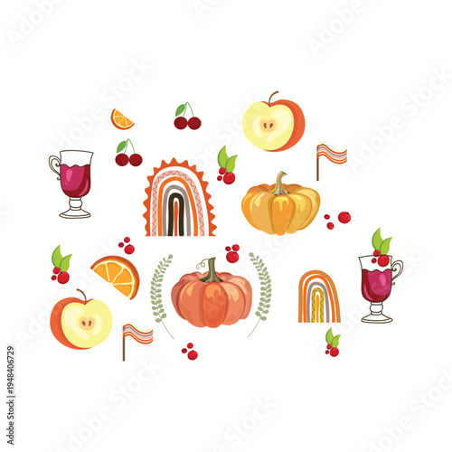 halloween pumpkin and juice