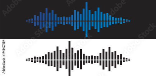 Sound wave visualization for audio or music equalizer, digital audio spectrum analyzer