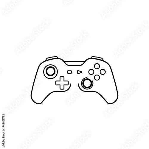 Minimalist Modern Game Controller Logo Icon on White Background