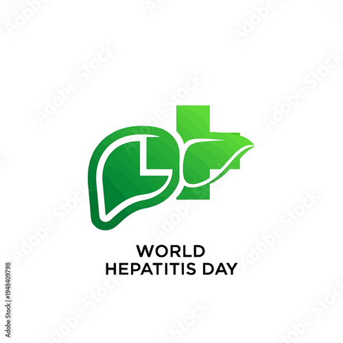 World Hepatitis Day Liver and Medical Cross Logo