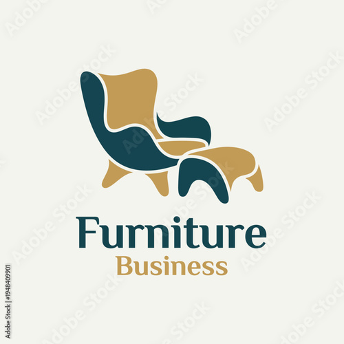 This logo elegantly showcases a modern chair design, conveying a feel of comfort and style, perfect for any furniture business aiming to attract customers.