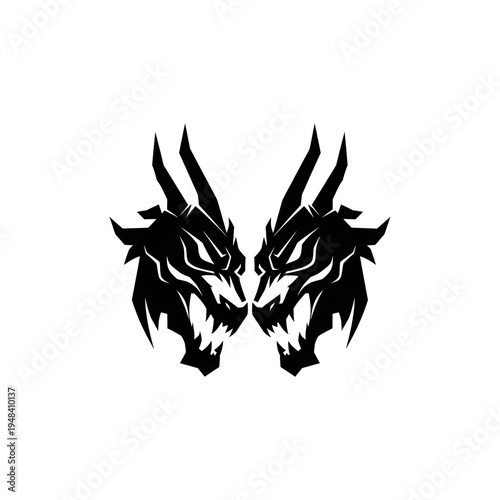 Abstract Geometric Dragon Mascot Logo for Esports