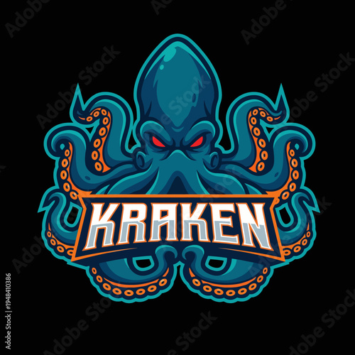 A powerful representation of the mythical Kraken, illustrated with an artistic flair that captures the essence of strength, legend, and creativity in modern graphic design.
