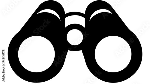 binocular, black and white vector illustration,